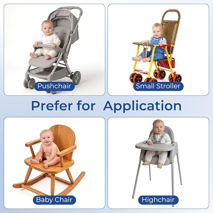 High Chair Straps, Universal Baby Safety Strap, Highchair Harness for Infant&Toddler's（Blue）