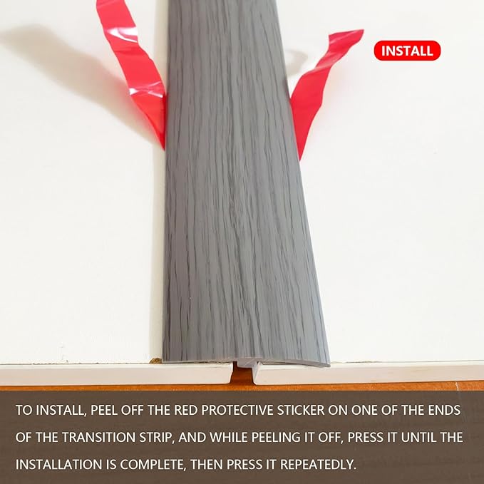 DAILISEN 9.84ft T Molding Flexible Self Adhesive T Shape Floor Transition Strip Bendable T Rubber Trim T Transition Strip for Tile to Laminate Flooring