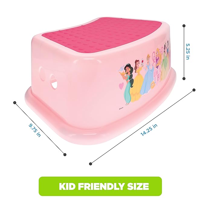 Disney Princess Loving Life Step Stool - Kids Step Stool, Potty Training, Non-Slip, Bathroom, Kitchen, Lightweight (Pack of 6)