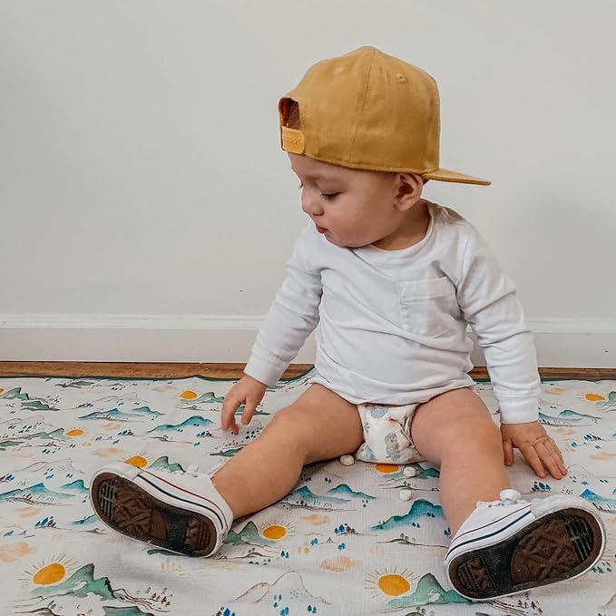 BapronBaby Mountain Mist Splash Mat - Waterproof Catch-All for Under High Chairs, Floors, Tables, Playtime or Arts & Crafts - Machine Washable - 45" x 45”