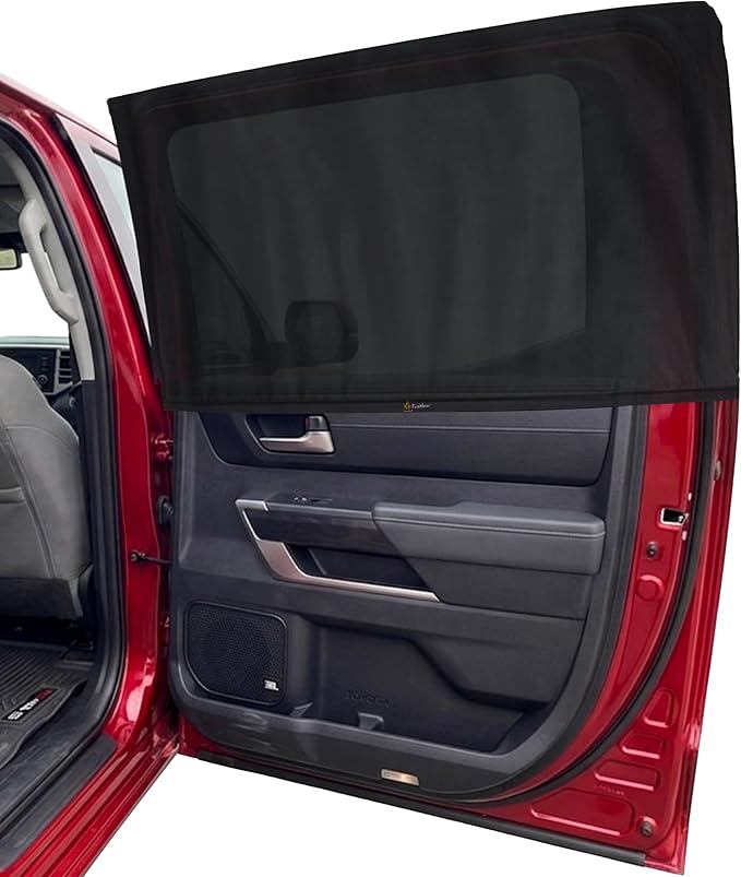 EcoNour Car Window Shades for Toyota Tundra 2022–2026 | Rear Side Window Sun Shades for UV Protection & Heat Reduction | Breathable Stretch Mesh Privacy Covers | Custom Fit Truck Accessories