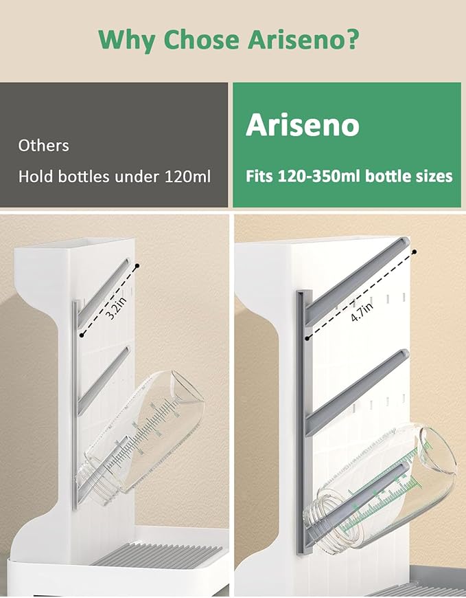 Baby Bottle Drying Rack, Vertical Space Saving Countertop Holder - Large Capacity for 12 Bottles, Pump Parts, Pacifiers, Brushes, Sippy Cups - BPA-Free, Baby Accessories Organizer - Blue