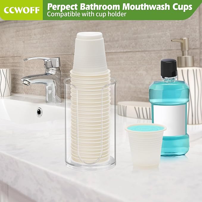 500P 3OZ Bathroom Cups for Bathroom Eco Friendly Biodegradable Compostable Cup Mini Small Disposable Mouthwash Cups for Bath Rinse for Drinking Washing Taster Cup