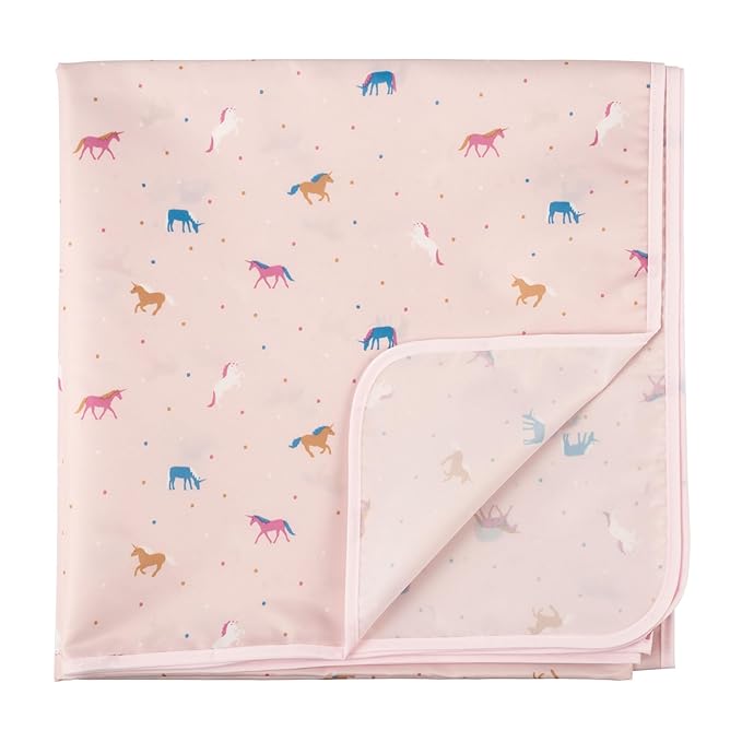Tiny Twinkle Mess-Proof Splat Mats for Under high Chairs or Table Cover Art Projects for Baby and Toddler - Waterproof, Washable Floor or Table Splash mat 51" x 51" (Unicorn)
