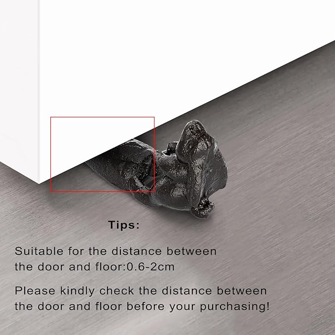 Sumnacon Cast Iron Door Stop Heavy Duty Rustic Door Stopper Avoid Drilling Hole, Vintage Iron Door Wedge on Floor Surface for Home Office Commercial Industrial, Bunny with Carrot