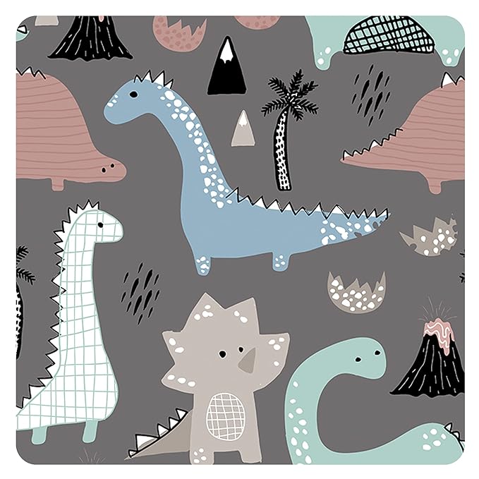 BapronBaby Dinosaur Drawing Splash Mat - Waterproof Catch-All for Under High Chairs, Floors, Tables, Playtime or Arts & Crafts - Machine Washable - 45" x 45”