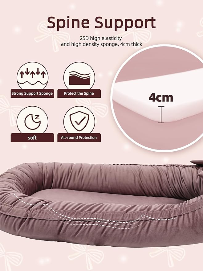 EAQ Baby Lounger, Infant Lounger for Newborn,Portable Baby Nest Cover Breathable & Soft, Newborn Essentials