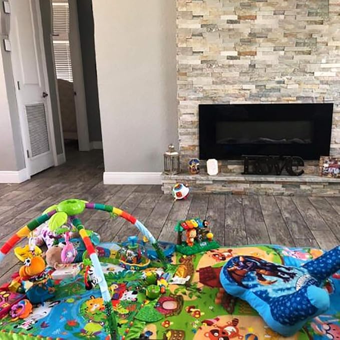 SIMPVALE Baby Crawling Mat Double-Sided Foam Waterproof Floor Mat Drawing Alphabet Figures Animals Pattern 70.8''X47.2''X0.2''