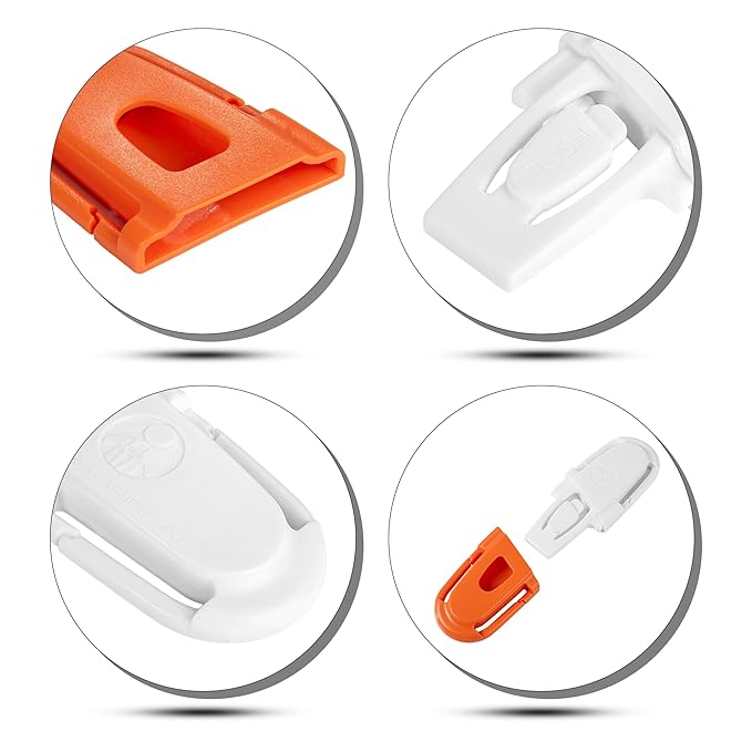 Universal Car Seat Chest Clip, Adjustable Harness Positioning Clip for Stroller and Booster Seat, Anti-Slip Shoulder Straps Holder Accessory for Parents (1 Pack, Orange&White)