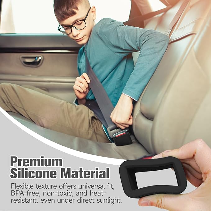 Morlike Silicone Buckle Holder Booster (Black, 3 Pack)