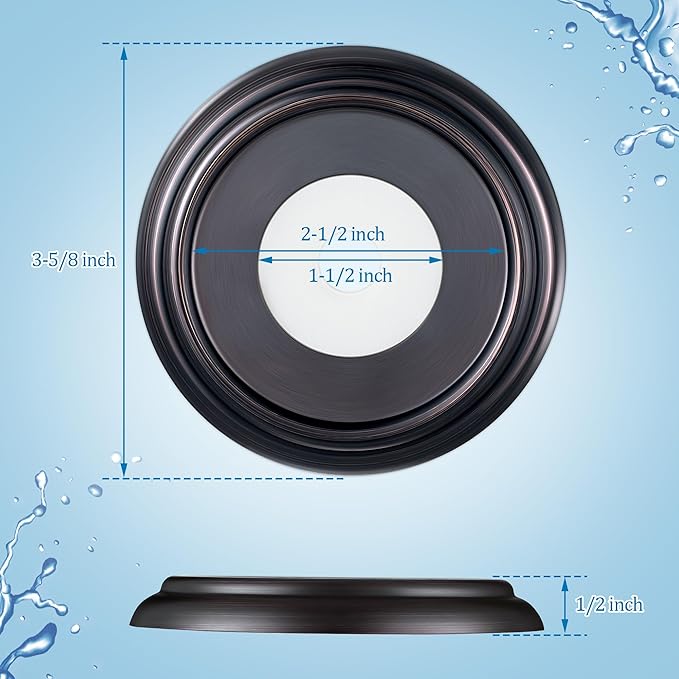 Enhon Metal Tub Spout Cover Ring, Bathroom Faucet Remodeling Wall Plate with Foam Gasket, 1-1/2 Inch ID and 3-5/8 Inch OD (Oil Rubbed Bronze)