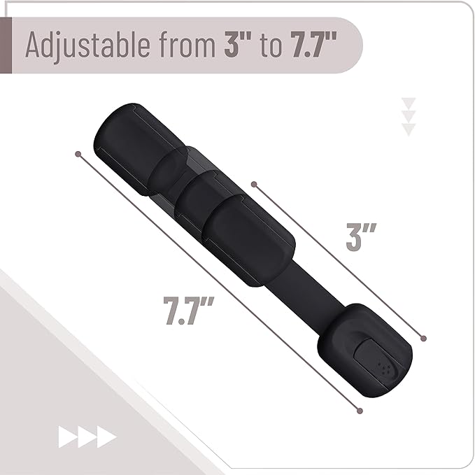 Bates- Child Safety Strap Locks, 10 Pack, Black, Baby Cabinet Locks, Toilet Locks Baby Proof, Child Proof Drawer Locks, Cabinet Baby Locks for Cabinets, Child Proof Cabinet Locks, Drawer Child Locks
