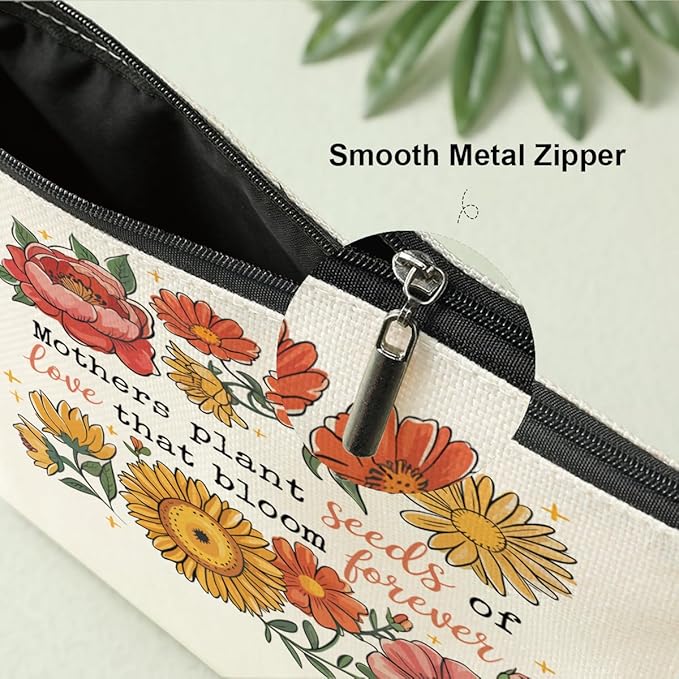 Decohim Mothers Makeup Bag，Mothers Day Christmas Anniversary Appreciation Birthday Gifts for Mom Mama Mothers Mommy Cosmetic Bags, Retro Floral Zipper Pouch Travel Toiletry Bag Accessories Organizer