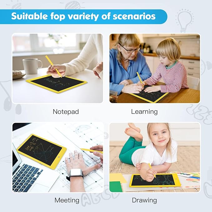 PYTTUR LCD Writing Tablet for Kids 10 Inch Colorful Toddler Doodle Board Drawing Tablet Reusable Electronic Drawing Pads Educational and Learning Toys for 3-8 Years Old Boy and Girls（Blue）