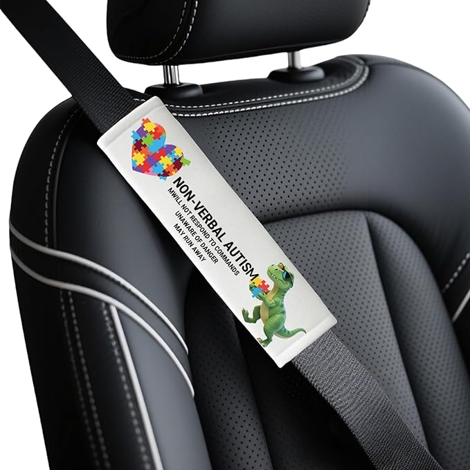 Autism Belt Covers, Car Seat Belt Covers, Sensory Friendly Design for Special Needs People, Autism Support Gift for Family Travel