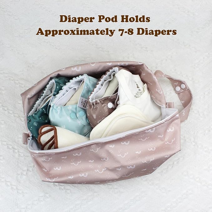 Mama Koala Waterproof Diaper Pods for Baby Items, Cloth Diapers, Swimsuits, Travel, Gym Clothes, Beach, Pump Parts, Toiletries, 2 Pack(DP-Sunset)