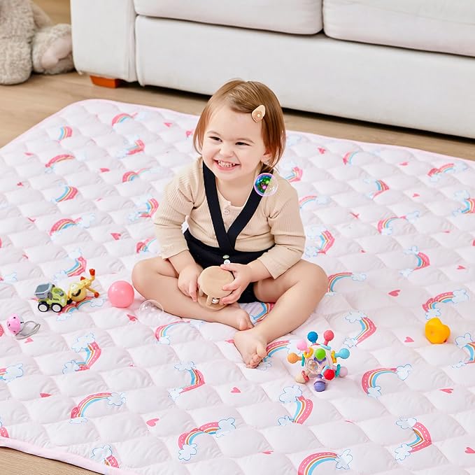 Baby Play Mat 71x59, Extra Large&Thick Baby Floor Play Mats, Foldable Padded Play Mat for Baby Crawling