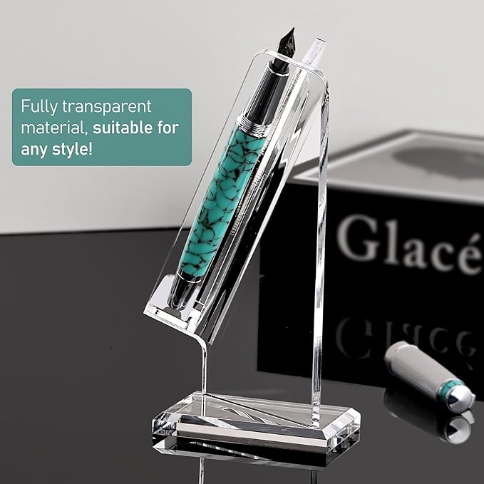 SANRUI Acrylic Pen Holder Desktop Display, Vertical Fountain Pen Pencil Stand Ballpoint Showholder, Clear Makeup Brush Rack, Paintbrush Drying Support Organizer Desk for Exhibitions,Office,Store Use