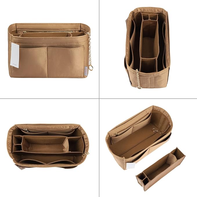 Purse Organizer Insert, Felt Purse Organizer with Zipper and Sewn Bottom Insert, Fit Speedy Neverfull Graceful,6 Sizes
