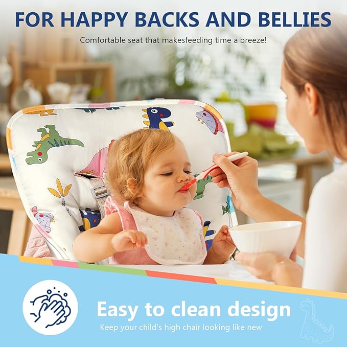IPOZITO Baby High Chair Cover, Machine Washable High Chair Pad, Soft Highchairs Covers for Baby, Protects from Spills and Crumbs, Fits 3-5 Point Harness Chairs