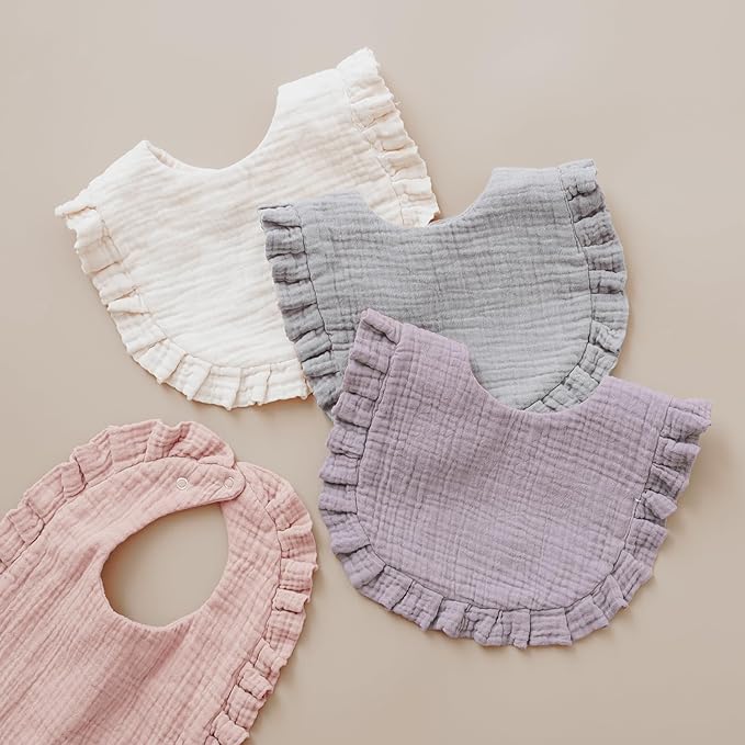 MairMore Baby Muslin Bibs Bandana Drool Bibs for Unisex Boys & Girls, Soft and Absorbent Cotton Teething Drooling Bib Set for Newborn Toddler
