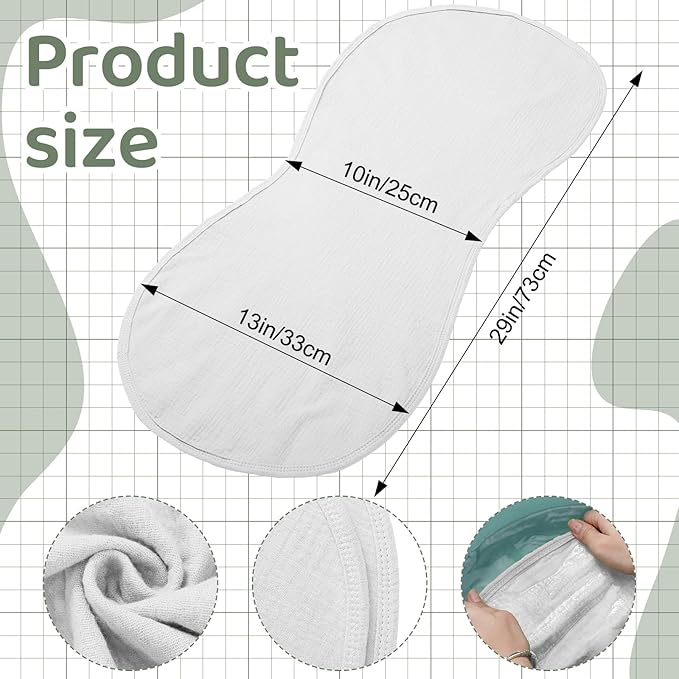 Hahafelt 3 Pcs Changing Pad Liners Fits in Peanut Shape Changing Pad Waterproof Diaper Mats Organic Cotton Peanut Mats are Warm on a Baby's Back, Washable Reusable(Simple Style,White)