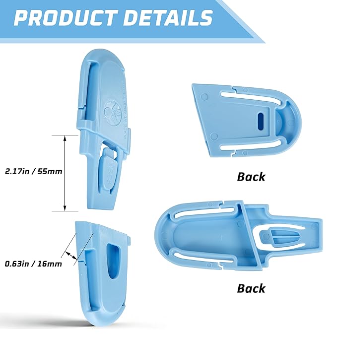 Universal Car Seat Chest Clip, Adjustable Harness Positioning Clip for Stroller and Booster Seat, Anti-Slip Shoulder Straps Holder Accessory for Parents (1 Pack, Blue)
