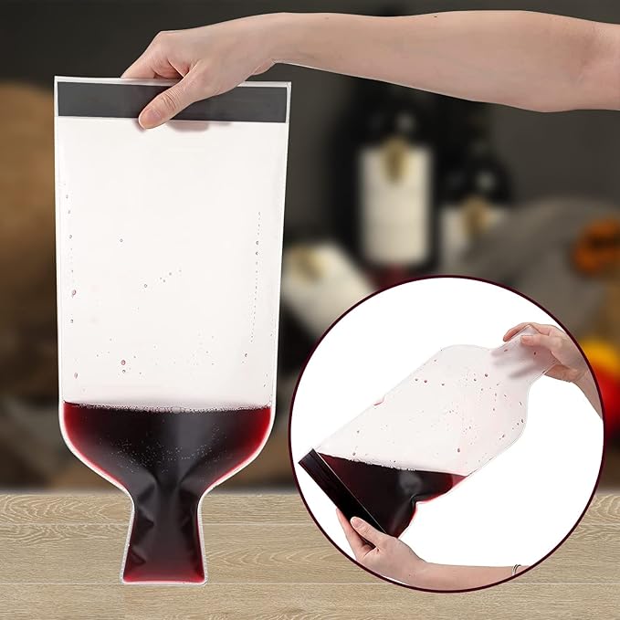 alitade Reusable Wine Bag - 10Packs Wine Bottle Travel Protector for Travel Glass Bottle Bags,Double Layer Bubble Cushioning Wrap Suit for Airplane Car Cruise Protection Luggage Leak-proof