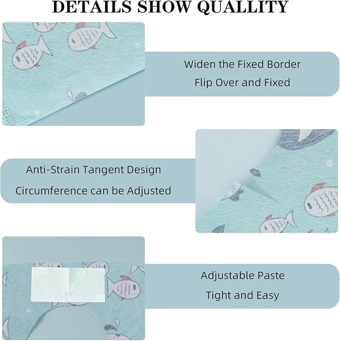 Baby Disposable Bibs Travel Feeding Bib 25pcs - Leakproof Liner, Food Catcher Pocket for 6-18 Months Babies Toddlers