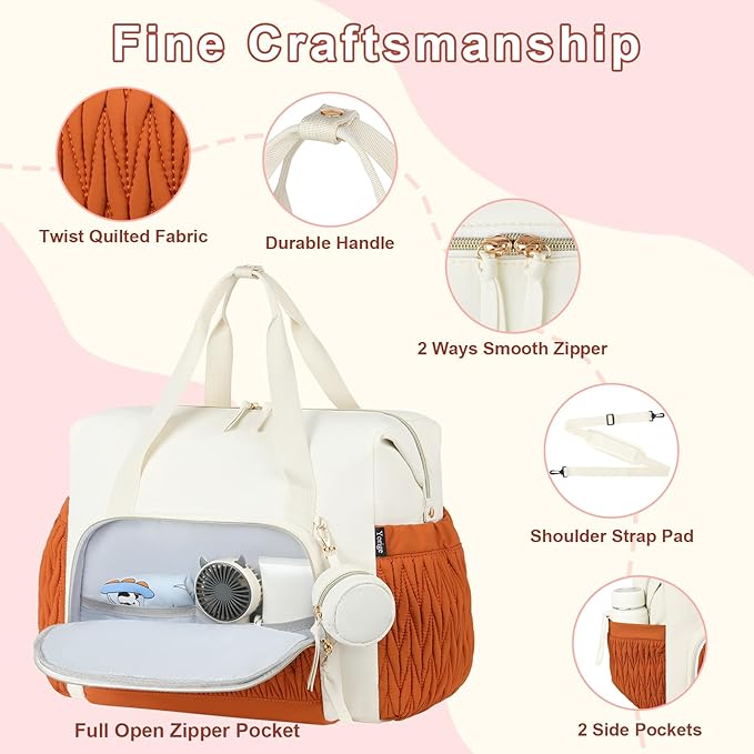 Yorige Diaper Tote Bag for Baby 6pcs, Large Mom Hospital Bags with Changing Pad Pacifier Case for Labor Delivery Boy Girl