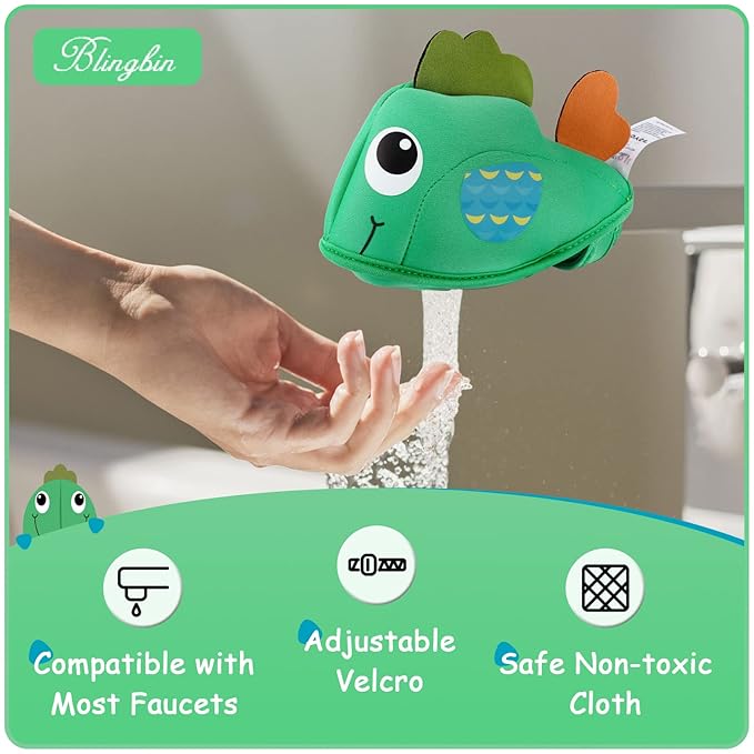 Bath Spout Cover for Bathtub, Baby Shower Protector Cover from Bumping Head During Bathing Time, Cute Soft Cartoon Fish Water Faucet Mouth Protecting Cover for Enjoyable Safe Baths Bathroom