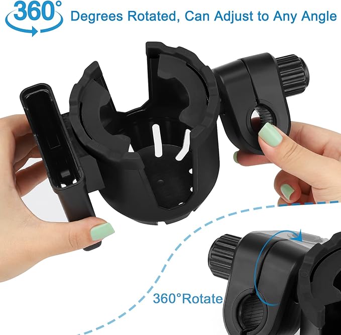 Accmor Stroller Cup Holder with Phone Holder, Universal Cup Holder, 2-in-1 Cup Phone Holder for Stroller, Bike, Walker, Wheelchair