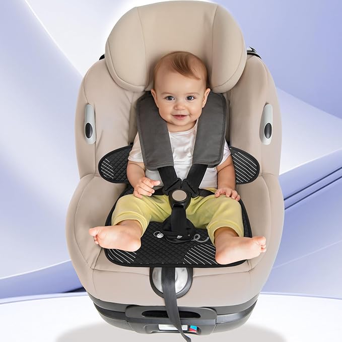 INFANZIA Dry Seat, Car Seat Protector Waterproof Carseat Liner Potty Training Toddlers, Baby and Infants, Piddle Pad for Carseats Strollers (Geometric Black, 2 Packs