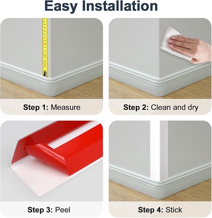 10PCS 48" White Metal Corner Protectors, Aluminum Self Adhesive Corner Guards, Metal Wall Edge Protector Strip, Furniture Corner Protectors, Wall Cabinet Baseboard Decoration 48" x 2"