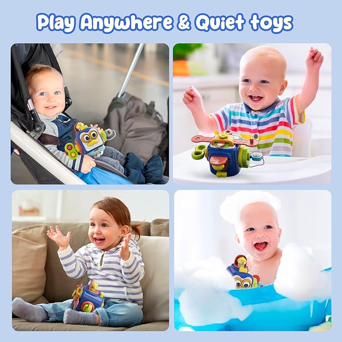 OSIMILY Montessori Toys for 1 Year Old, Baby Toys Travel Activities Busy Board Cube,Sensory Toys for Toddlers 1-3,Fine Motor Skills Educational Toys,Birthday Gift for Baby Aged 6, 9, 10, 12, 18 Months