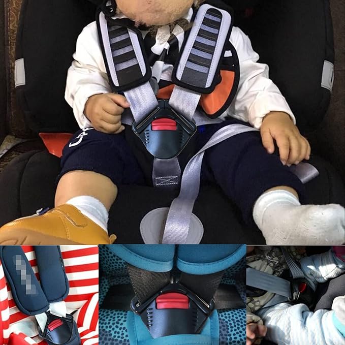 Universal Child Seat Toddler Harness Clip Fixed Lock Buckle 5PT 5 Point Adjustable Strap for Stroller Baby High Chair Pram Buggy Kid Pushchair