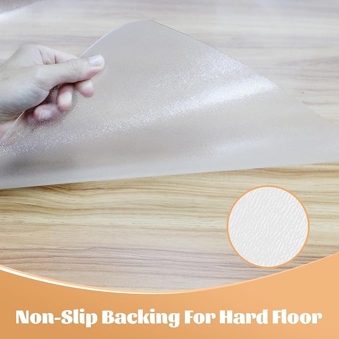 KMAT Office Chair Mat,Easy Glide Hard Wood Tile Floor Mats, Clear Desk Chair Mat for Home Office Rolling Chair,Heavy Duty Floor Protector -47"x47" Rectangular