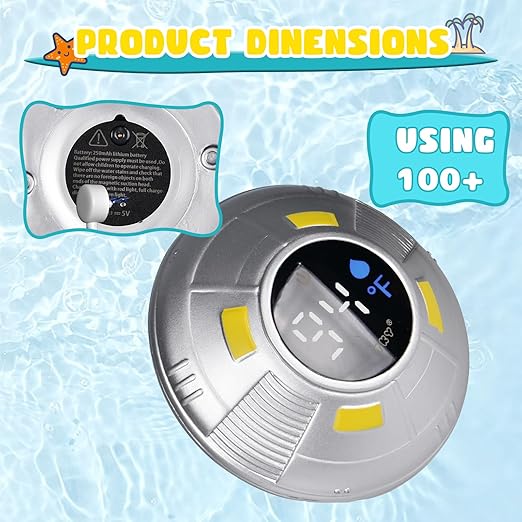 Baby Bath Thermometer with Floating Toys - Digital Water & Room Temperature Monitor, Rechargeable Thermometer with Alerts for Newborn Bath Essentials, Infant Safety