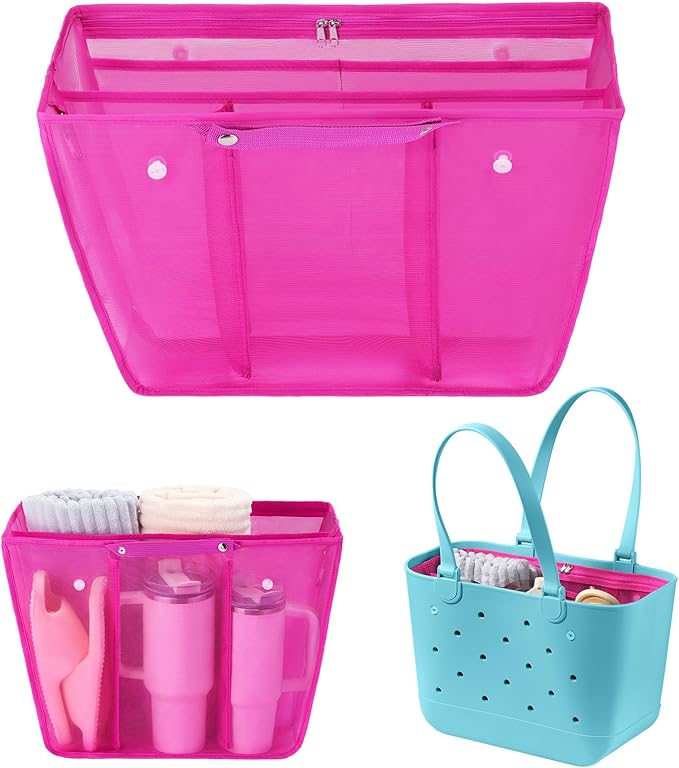 OUTXE Beach Bag Organizer Inserts Compatible with Extra Large Simple Modern Bag Accessories, Lightweight Mesh Insert Divider Pouch for XL Simple Modern Bag, Beach Tote Bag Insert for Organizing