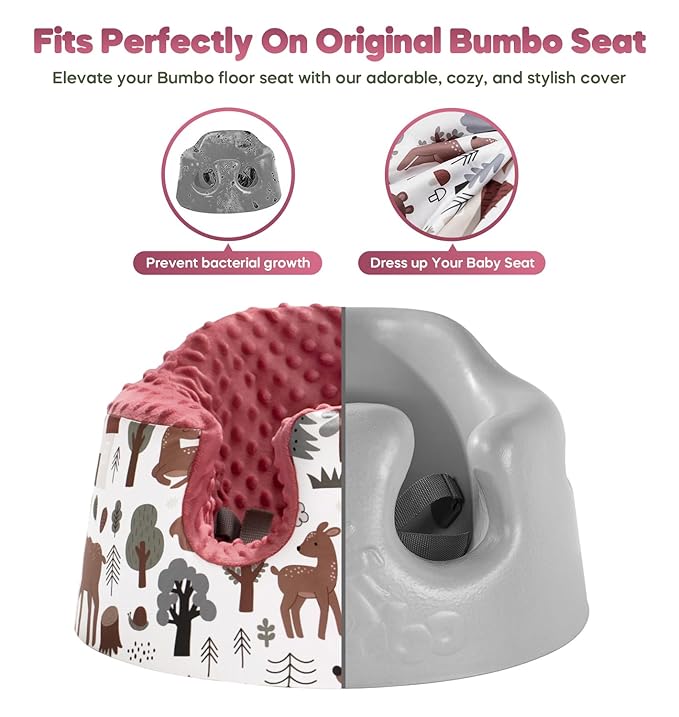 mamatepe Seat Cover Compatible with Bumbo and Nuby Seat, Booster Seats Accessories,Soft Breathable Cover for Baby Girl Boy,Cover Only，Red