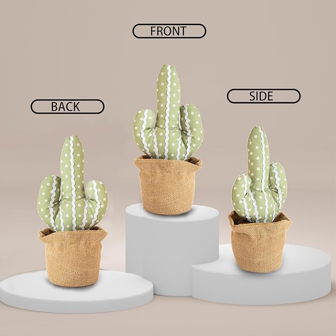 Marwood Cute Door Stopper Decorative Door Stops for Home and Office, Green Cactus Weighted Interior Doorstop Fabric Stuffed Animal Door Stopper Floor Decorative