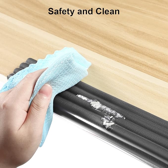 Upgrade Baby Proofing Edge Corner Protector, 16.4ft Edge Guards Padding with 3M Adhesive, Extra-Wide Soft Rubber Foam Padding, Furniture,Sharp Edge Safety Corner Edge Bumper Guard-Black