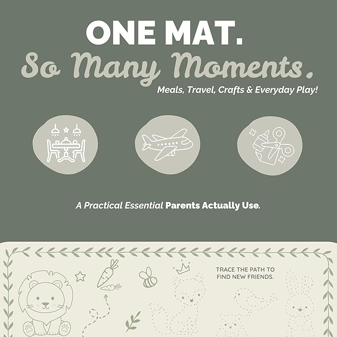 Disposable Baby Placemats (40 Pack) Stick-On Toddler Placemats for Restaurants and Travel Eye Spy Activity Fine Motor Skills Mess-Free Table Mats for Babies and Kids