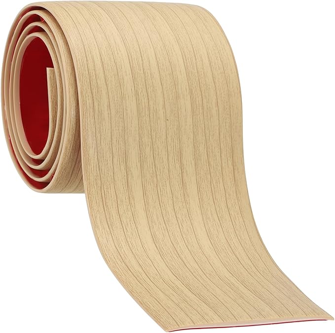 PATIKIL Self Adhesive Floor Transition Strip 10 ft x 3" Vinyl Flat Divider Flooring for Joining Floor Gaps Carpet Transition Floor Tiles, Oak