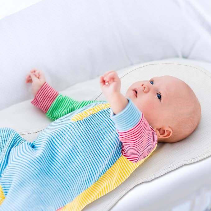 Hahafelt 3 Pcs Changing Pad Liners Fits in Peanut Shape Changing Pad Waterproof Diaper Mats Organic Cotton Peanut Mats are Warm on a Baby's Back, Washable Reusable(Simple Style,White)