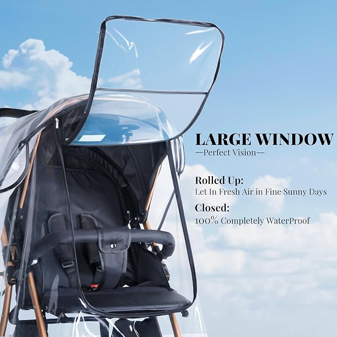 Stroller Rain Cover,Universal Stroller Accessory,Waterproof,Windproof Protection,Protect from Dust Snow,Baby Travel Weather Shield