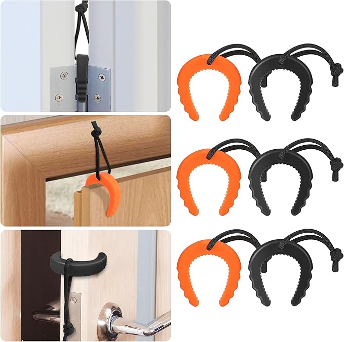 6 Pack First Responder Door Stops, Door Stopper for Law Enforcement, Police, Emergency Medical Services, Door Stoppers Wedge, Black&Orange