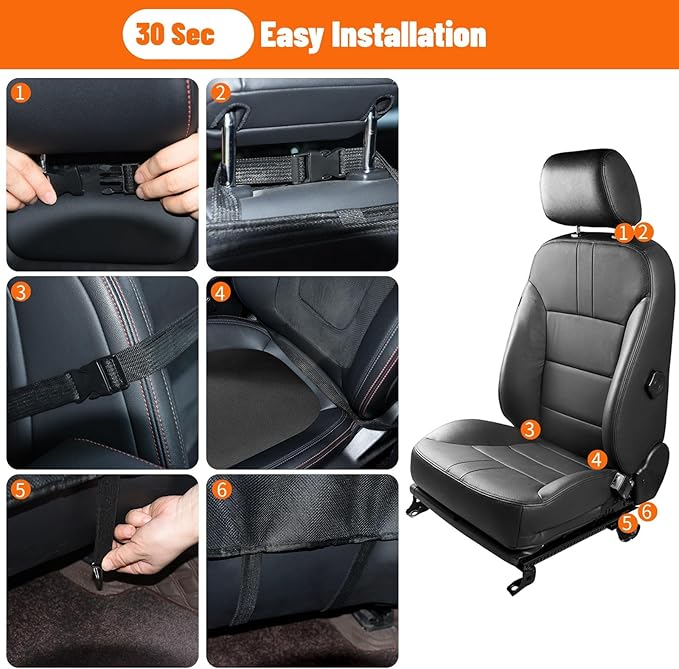 Back Seat Car Organizer with Foldable Table Tray of 2 Pack-Car Kick Mats Back Seat Protector with 12 Storage Pockets Tablet Holder for Family Travel Essentials (Black)