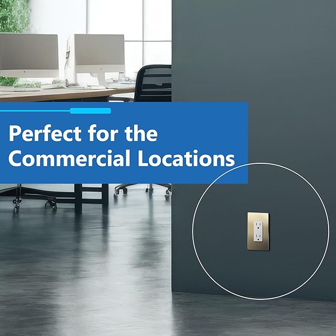 LIDER Screwless Metal-Surface Wall Plate, Decorator Switch Cover, Temperature and Impact Resistant, 201 Stainless Steel, Modern Decoration Upgrade, Mid-Size 1-Gang 4.88" x 3.11", Brushed Brass