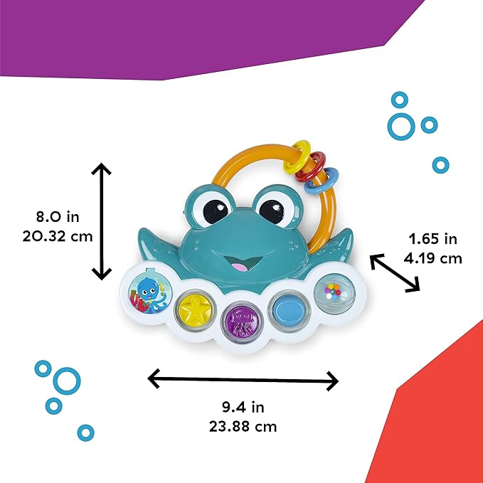 Baby Einstein Ocean Explorers Neptune’s Busy Bubbles Sensory Activity Toy, with Interactive Lights and Music, Ages 3+ Months